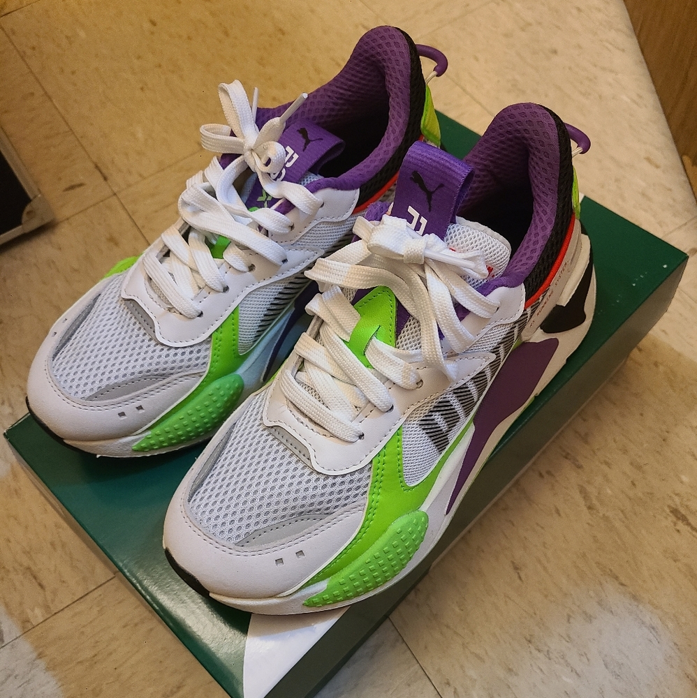 Puma RS-X 4.5Y Junior's Lime Green Purple White